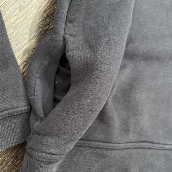 Nike Hoodie Sweatshirt Women L Black Rally Funnel Neck Metal Foil Swoosh Pouch - Picture 4 of 12